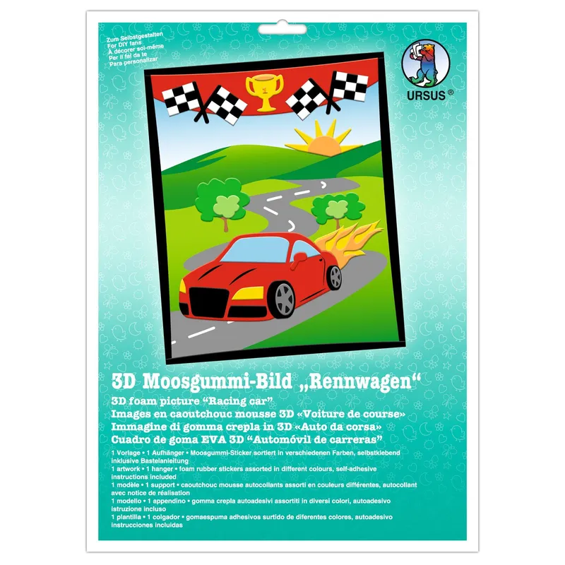 3D-Moosgummi-Bild "Rennwagen"