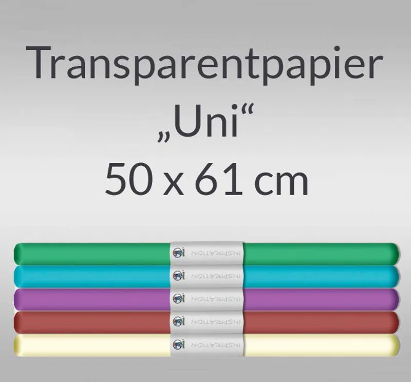 Transparentpapier "Uni" 50 x 61 cm Sortierung 3 - 5 Rollen