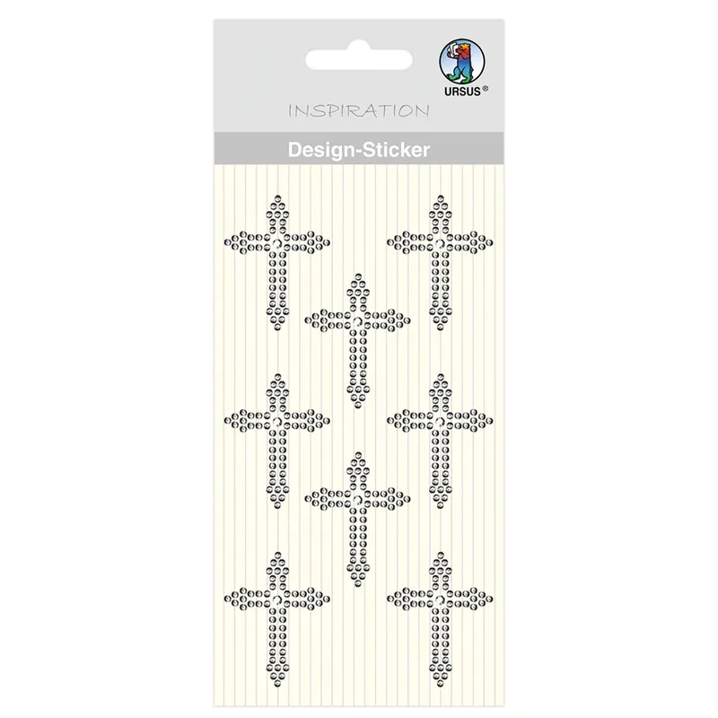 Design Sticker "Kreuz" silber