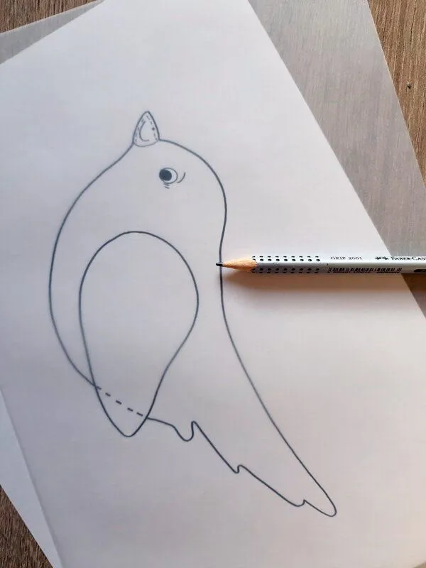 Vorlagebogen von einem Vogel