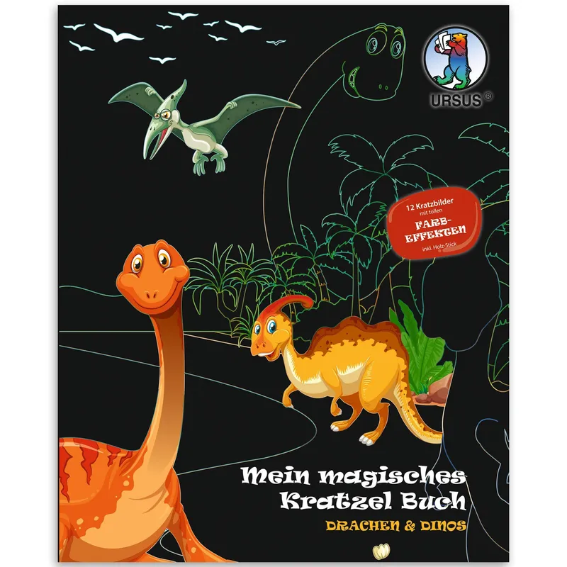 Mein magisches Kratzelbuch Drachen & Dinos, Kratzbildern