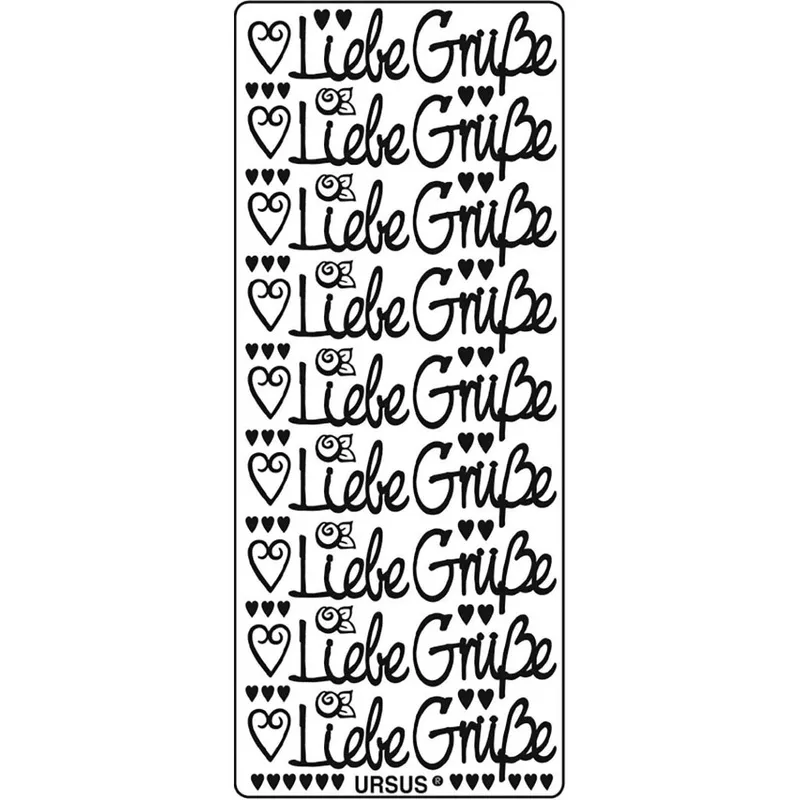 Kreativ Sticker, 10 x 23 cm, 5 Blatt, gold, verschiedene Motive
