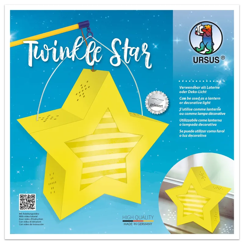 Laternen-Bastelset Twinkle Star, gelb