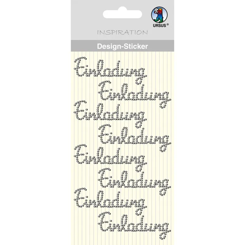 Design Sticker "Einladung" silber