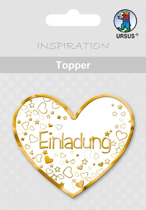 Topper "Einladung 2" weiß/gold - Motiv 17