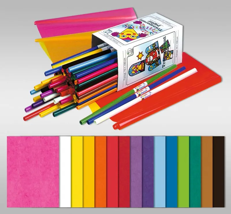 Transparentpapier (Drachenpapier) 42 g/qm 50 x 70 cm - 100 Bogen in 10 Farben
