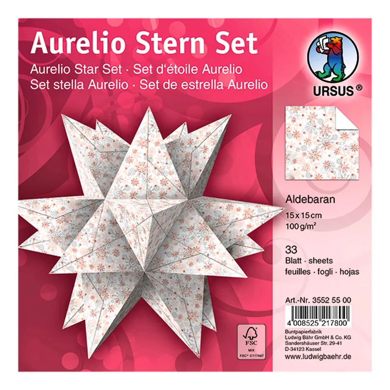 Faltblätter Aurelio-Stern "Aldebaran" 15 x 15 cm - FSC