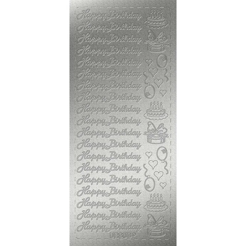 Kreativ Sticker "Happy Birthday 2" silber