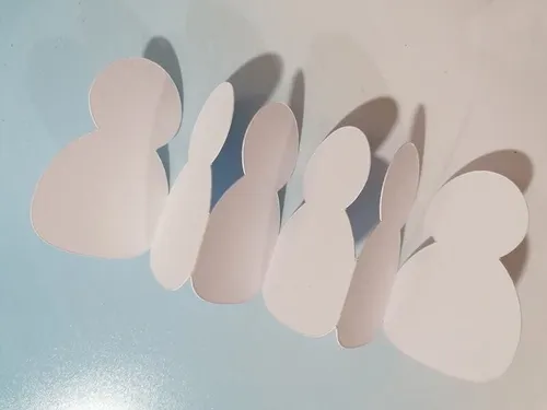 Leporello Schnee - Männer aus Bastelpapier