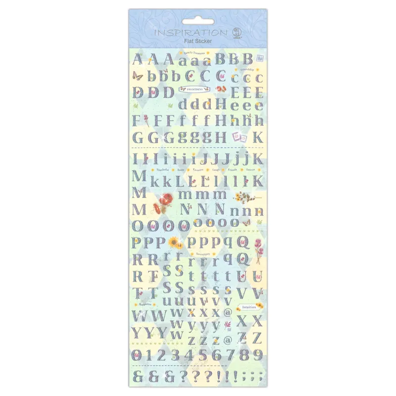 Flat Sticker "Letters" blau