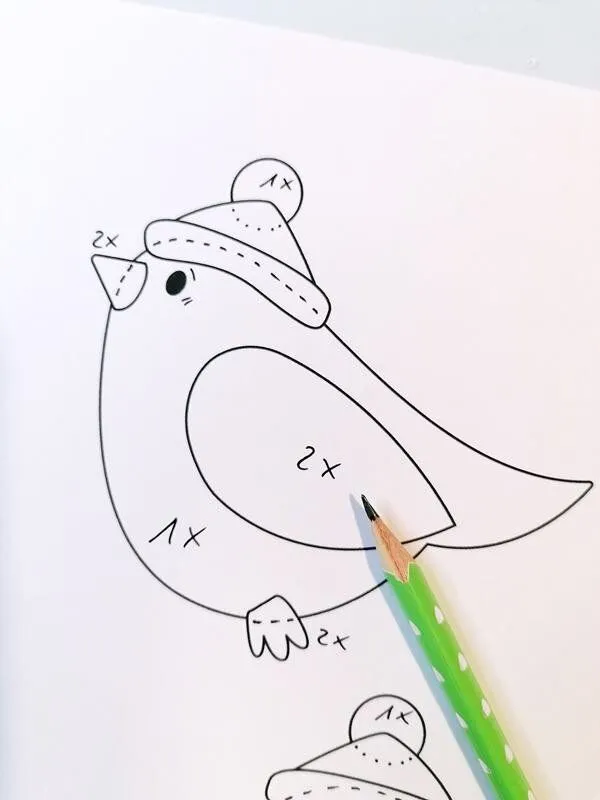 Vorlagebogen Wintervögel