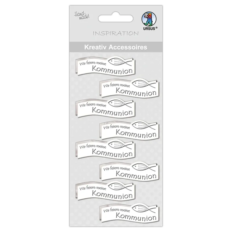 Kreativ Accessoires "Wir feiern meine Kommunion" silber