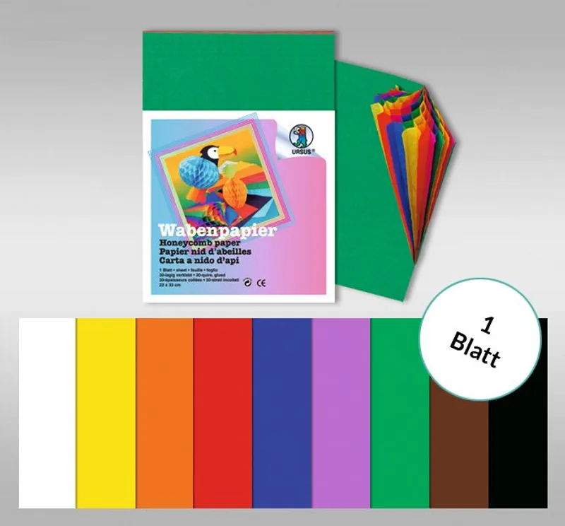 Regenbogen-Wabenpapier - 1 Blatt