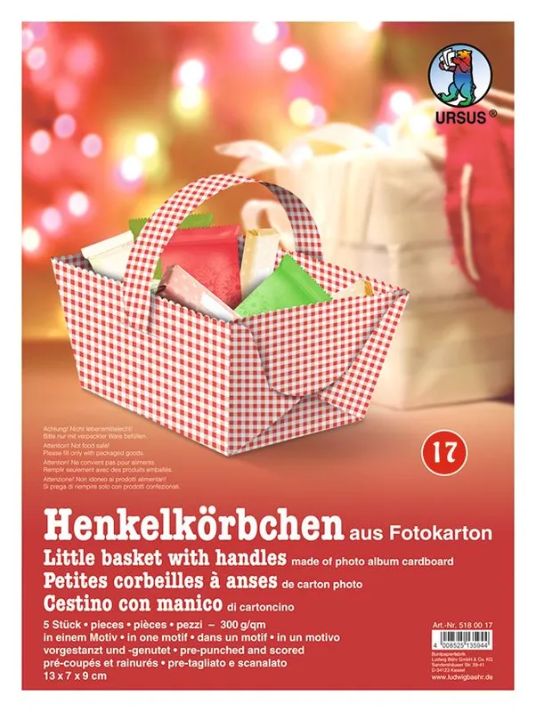 Henkelkörbchen "Karo mini" rot