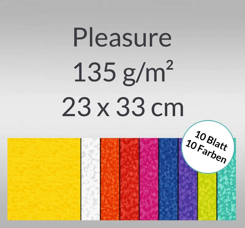 Pleasure 135 g/qm 23 x 33 cm - 9 Blatt sortiert