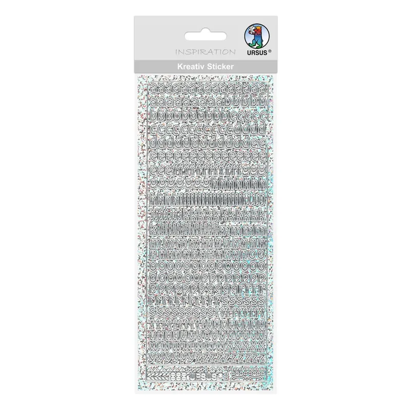 Hologramm Sticker "Buchstaben klein 1" silber