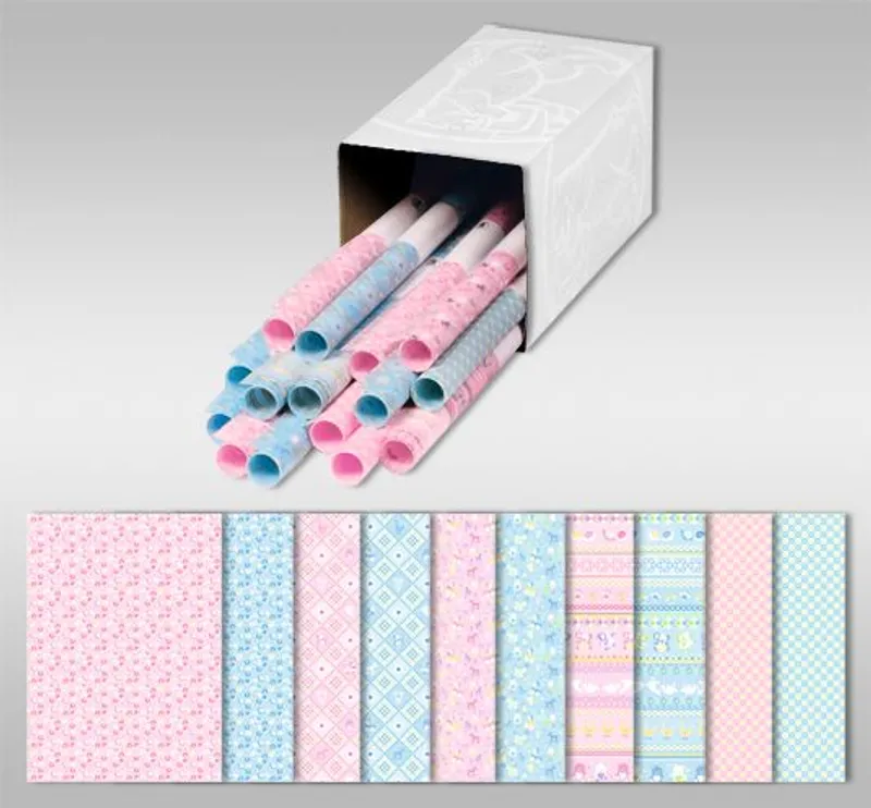 Transparentpapier "Baby" rosa & blau 50 x 61 cm - 25 Rollen sortiert