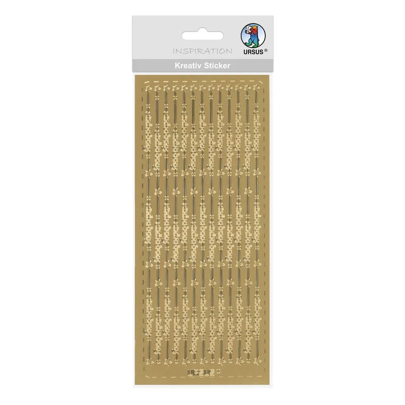 Kreativ Sticker "Einladung" gold mit Zierstreifen
