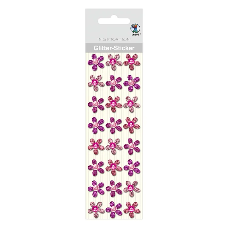 Glitter Sticker "Blüten" rosa