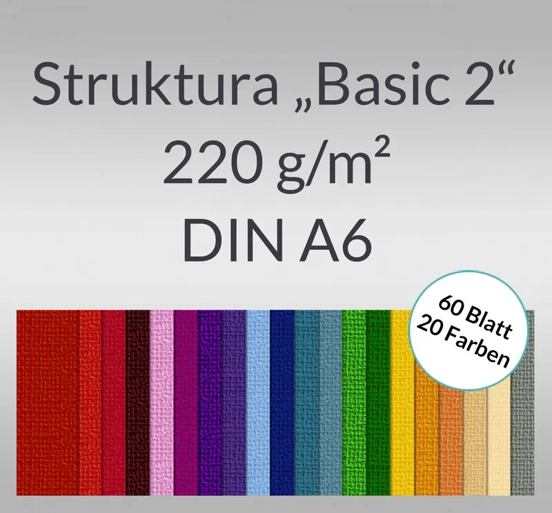 Bastelblock Struktura "Basic 2" DIN A6 - 60 Blatt