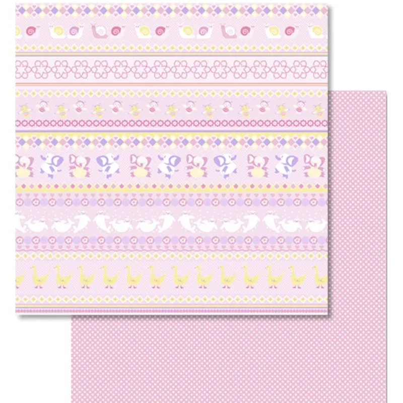 Scrapbooking Papier "Baby rosa" - 5 Blatt