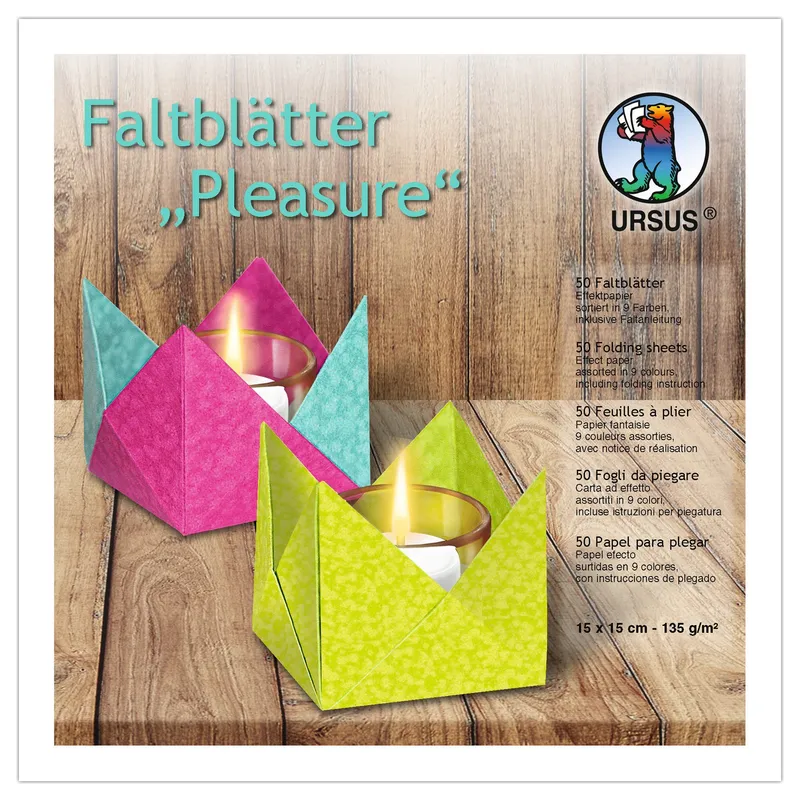 Faltblätter "Pleasure" 15 x 15 cm - 50 Blatt