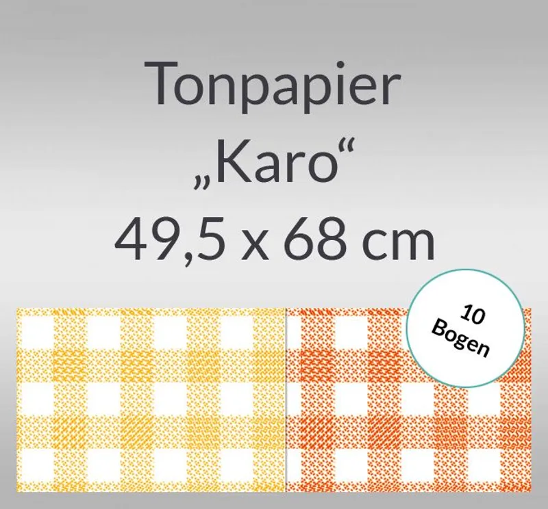 Karo-Tonzeichenpapier 130 g/qm 49,5 x 68 cm - 10 Bogen