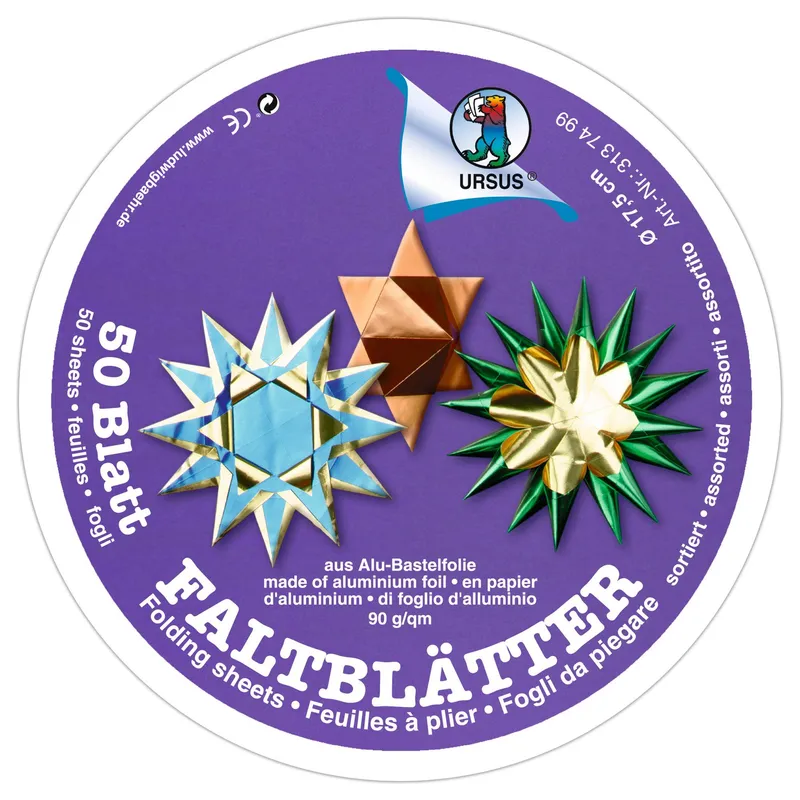 Alu-Faltblätter 90 g/qm ø 17,5 cm