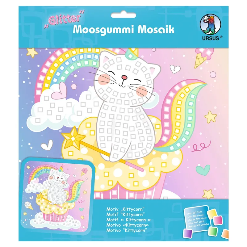 Moosgummi-Mosaik "Glitter" Kittycorn