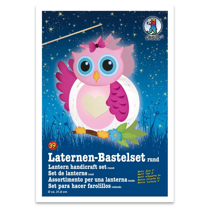 Laternen-Bastelset "Eule 3" rund 39