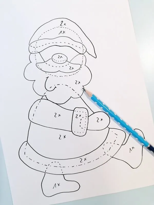 Vorlagebogen abzeichnen Motiv Geschenke vom Nikolaus