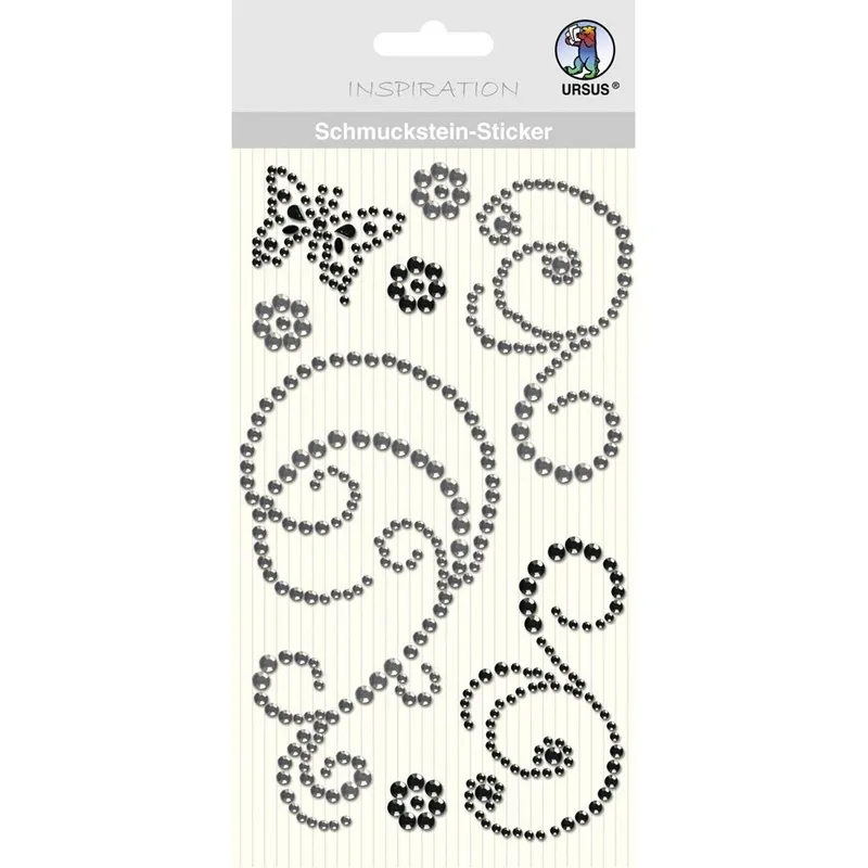 Schmuckstein Sticker "Ornamente" schwarz