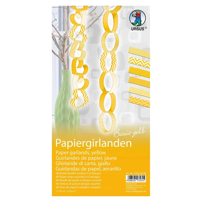 Papiergirlanden "Basic gelb"
