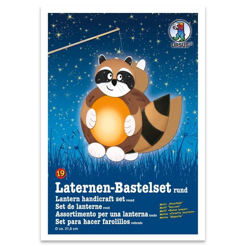 Laternen-Bastelset "Waschbär" rund 19