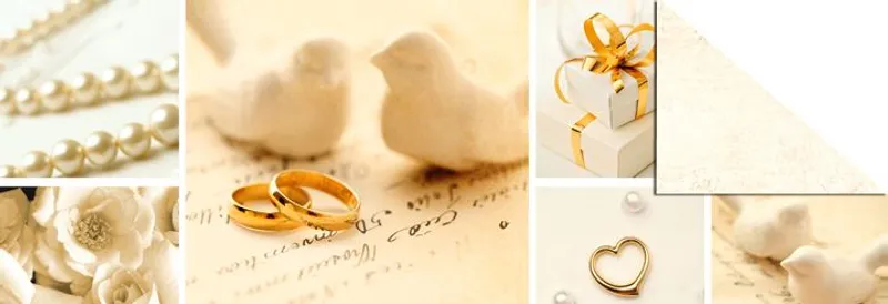Designkarton "Starlight" Hochzeit creme/gold DIN A4 - 25 Blatt