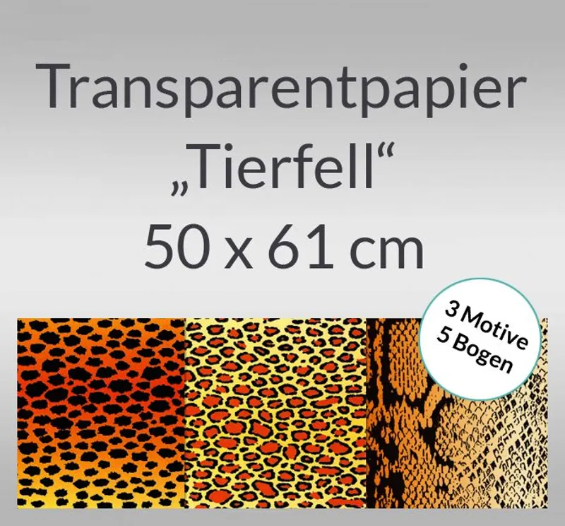 Transparentpapier "Tierfall" 50 x 61 cm - 5 Rollen