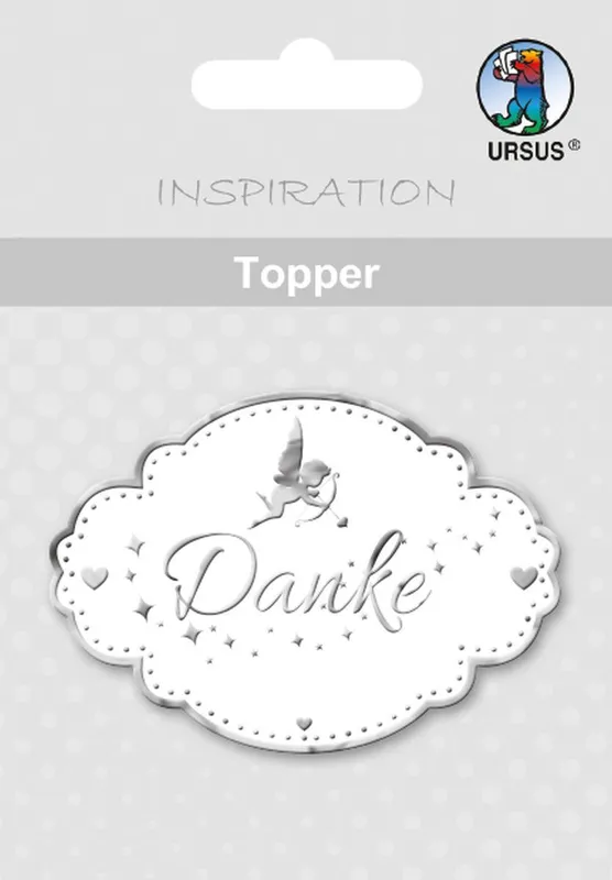 Topper "Danke 1" weiß/silber - Motiv 16