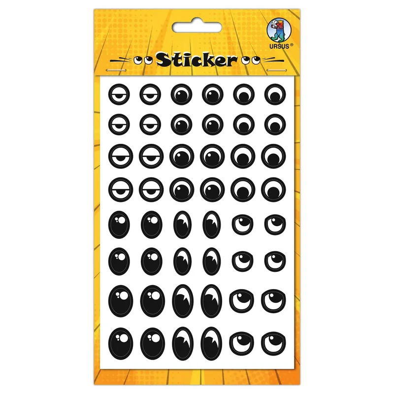 100 Sticker "Augen schwarz/weiß"