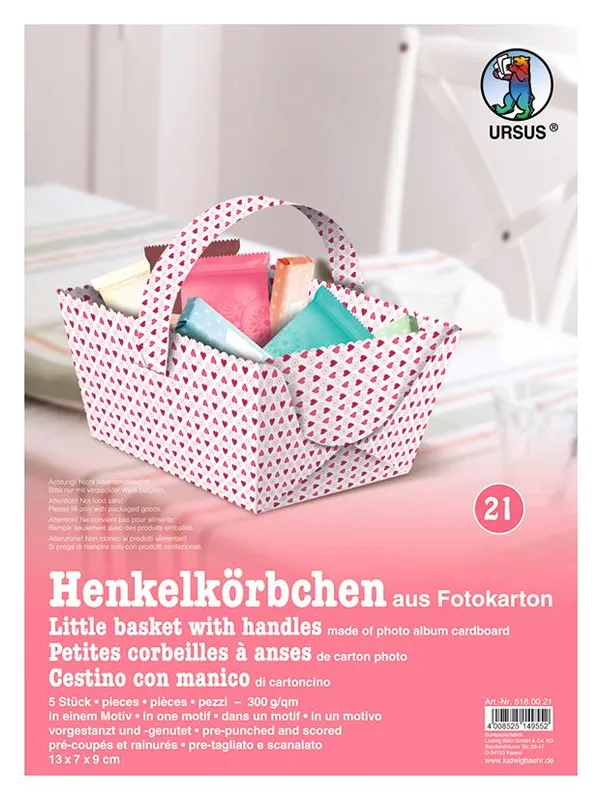 Henkelkörbchen "Tiny" Herzen