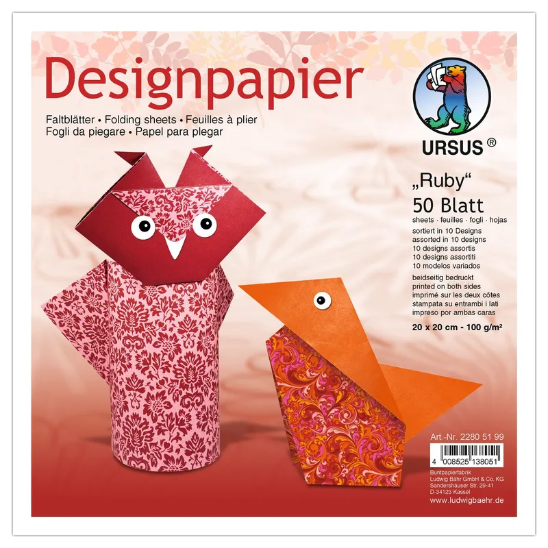 Designpapier Faltblätter
