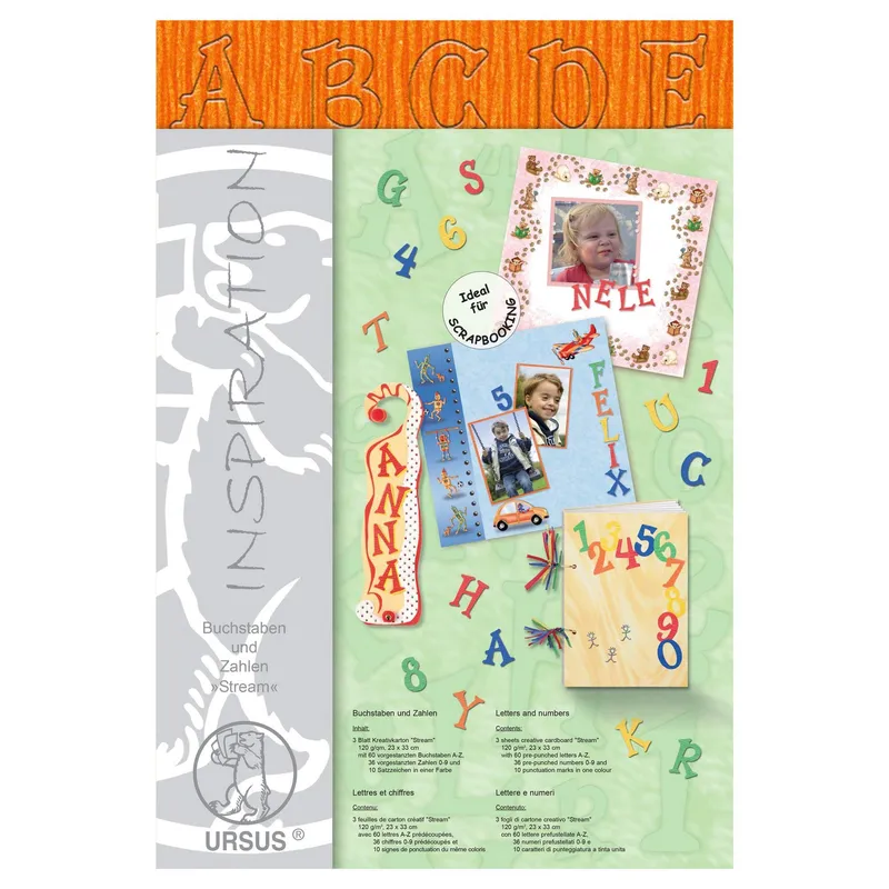 Buchstaben und Zahlen "Stream" orange - 106 Teile