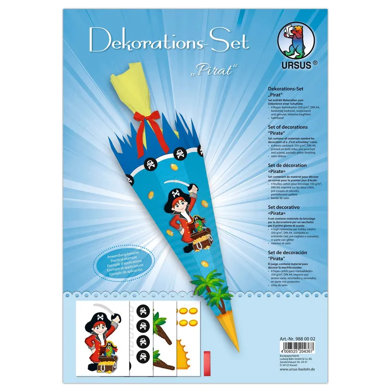 Dekorationsset "Pirat" für Schultüte - Easy Line