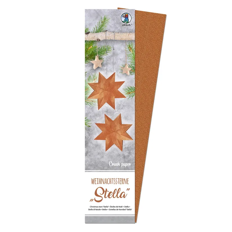 Weihnachtsstern Stella Crush Paper, kupfer/rot