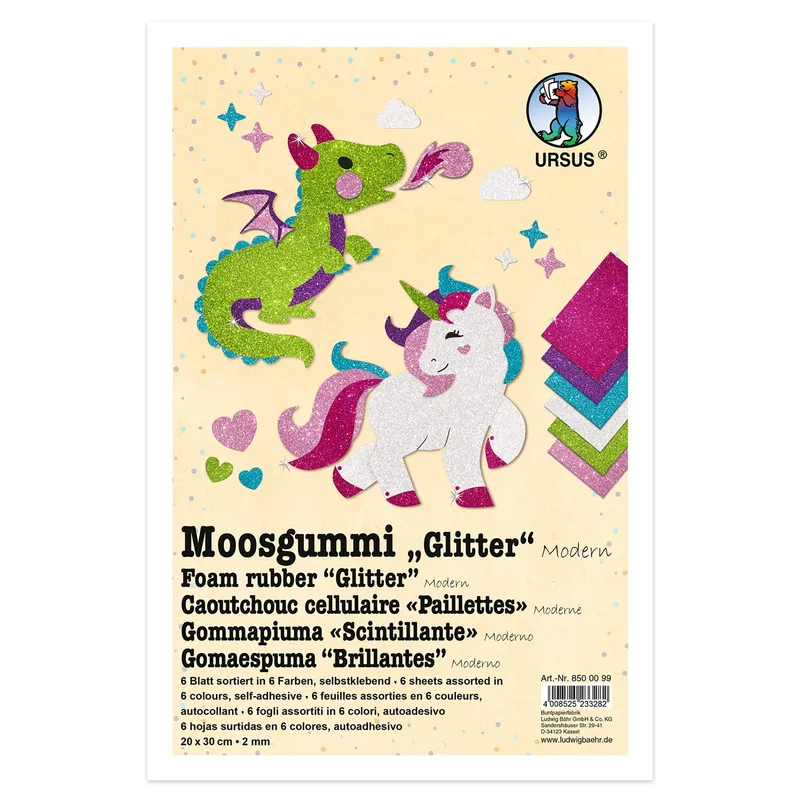 Moosgummi 2 mm 20 x 30 cm "Modern" - 10 Blatt