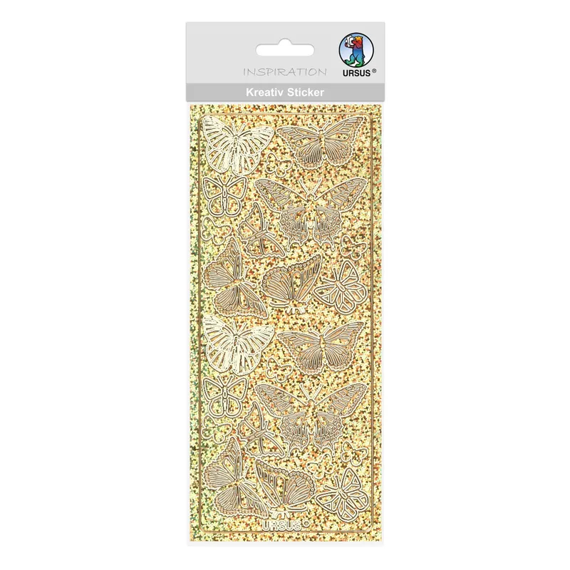 Hologramm Sticker "Schmetterlinge" gold