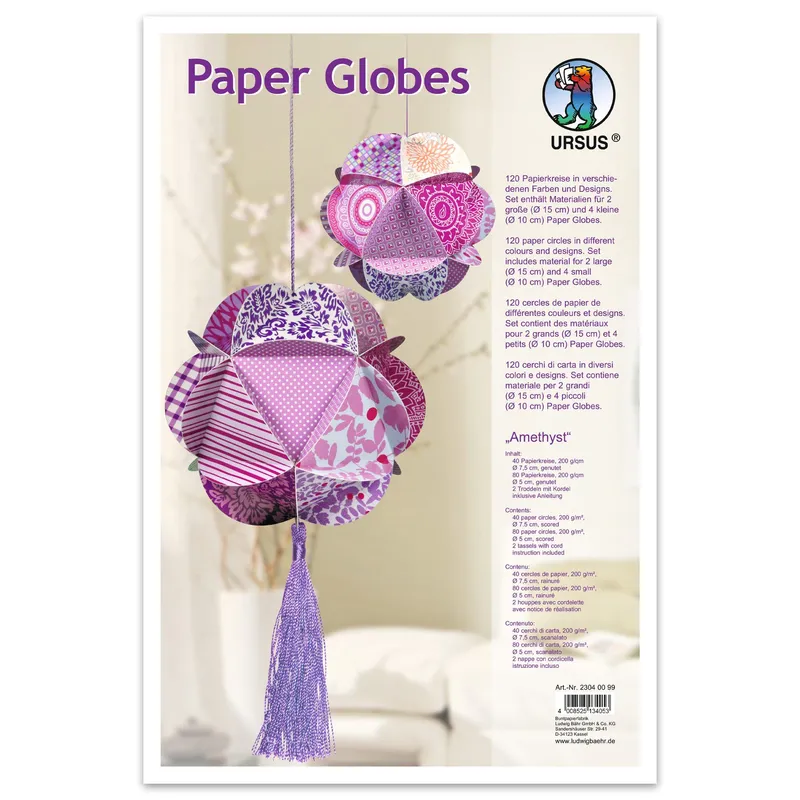 Papierkreise / Paper Globes "Amethyst"