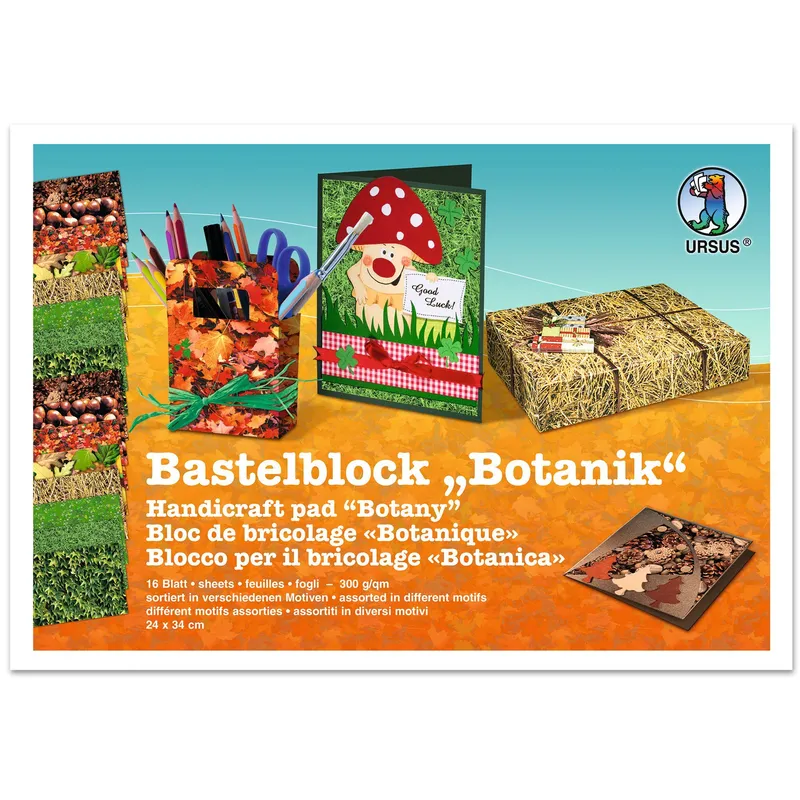 Bastelblock "Botanik" 24 x 34 cm - 16 Blatt