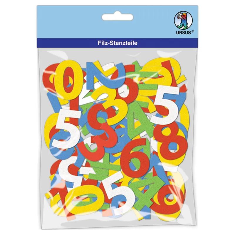 Filz-Stanzteile "Zahlen" selbstklebend - 120 Zahlen