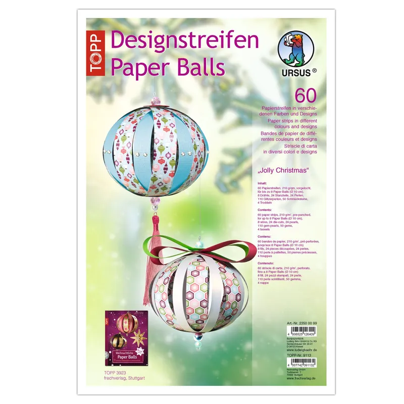 Designstreifen Paper Balls "Jolly Christmas"
