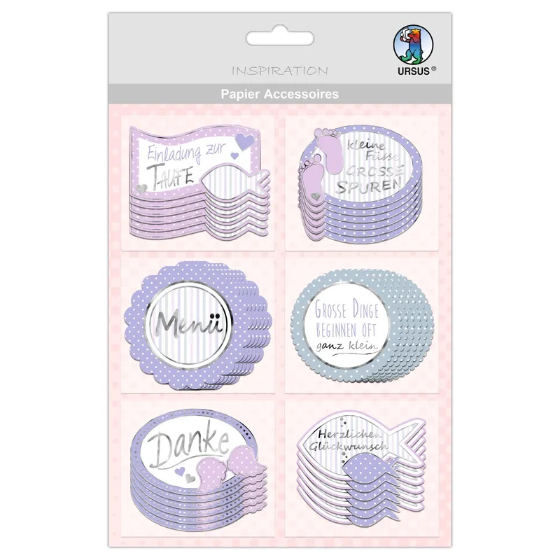 Papier Accessoires "Meine Taufe" Mädchen, 36-teilig Set